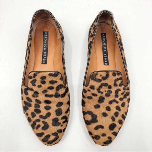 Veronica Beard Griffin Flat Loafers in Leopard Size 36.5 Leather Cowhide - Picture 7 of 7
